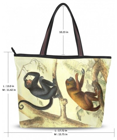 Top Handle Tote Bag Vintage Monkeys Tree Shoulder Bag Handbag for Women Girls $11.34 Shoulder Bags