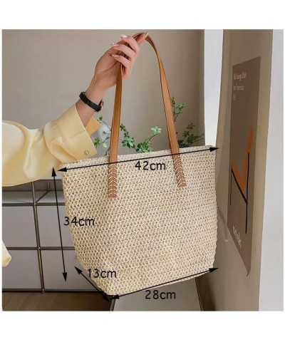 Straw Beach Bag Large Woven Bag Handbag Women's Tote Bag Summer for Travel Crossbody Shoulder Bags (Color : J) H $11.86 Totes