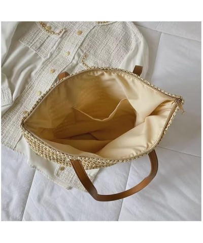 Straw Beach Bag Large Woven Bag Handbag Women's Tote Bag Summer for Travel Crossbody Shoulder Bags (Color : J) H $11.86 Totes