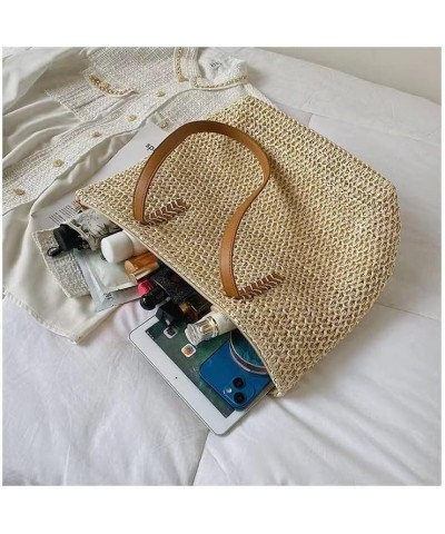 Straw Beach Bag Large Woven Bag Handbag Women's Tote Bag Summer for Travel Crossbody Shoulder Bags (Color : J) H $11.86 Totes