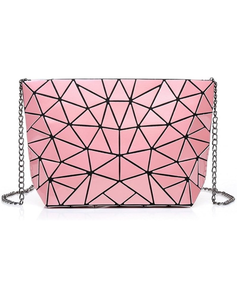 Women Holographic Laser Envelope Clutch Handbag Shoulder Bag Purse Pink $12.41 Shoulder Bags