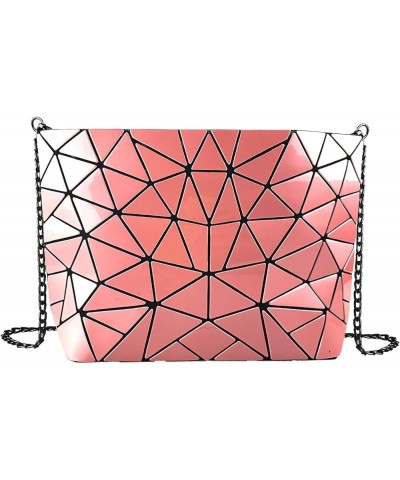 Women Holographic Laser Envelope Clutch Handbag Shoulder Bag Purse Pink $12.41 Shoulder Bags