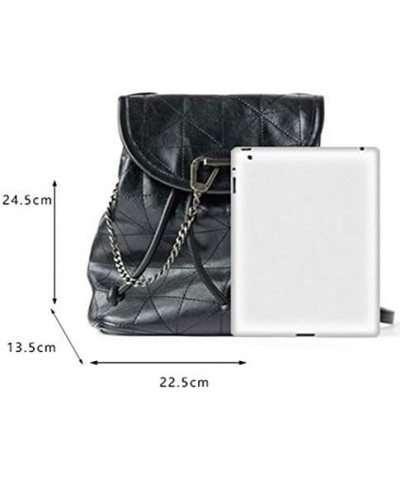 Shoulder Bags， Black Flip Soft Shoulder Bag Large Capacity Chain Bag Fashion Rhombus Leather Backpack Women (Color : White) B...