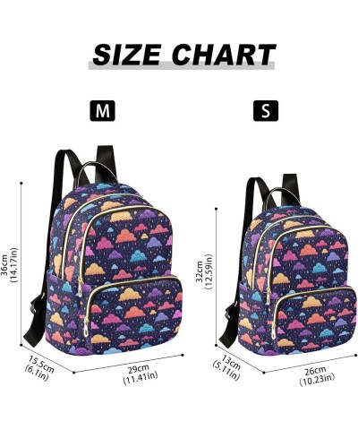 Rainy Colorful Cloud Fashion Backpack Purse for Women, Casual Daypacks, Ladies Gift for Traveling Hiking Multicolor Medium $1...