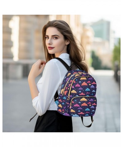 Rainy Colorful Cloud Fashion Backpack Purse for Women, Casual Daypacks, Ladies Gift for Traveling Hiking Multicolor Medium $1...