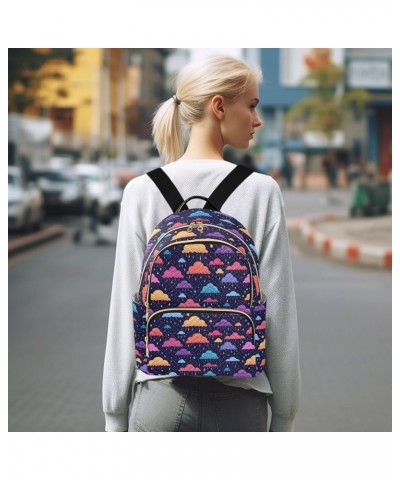 Rainy Colorful Cloud Fashion Backpack Purse for Women, Casual Daypacks, Ladies Gift for Traveling Hiking Multicolor Medium $1...