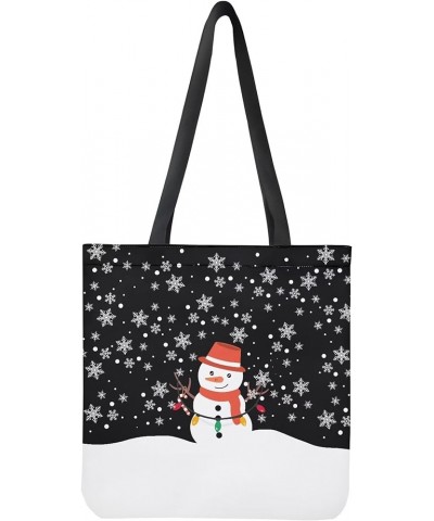 Women Tote Bag Large Shoulder Hobo Bags Casual Shopping Work Handbags Snowman Light White Black $9.78 Totes