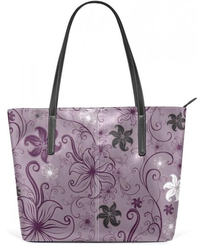 Handbags for Women Tote Bags with 11.08"(L) x 3.54"(W) x 11.02"(W) - Colored Flowers Purple Flowers $17.19 Totes