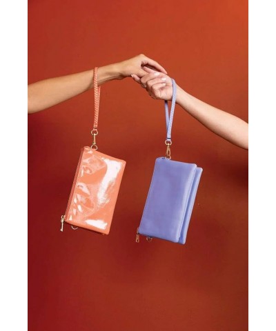 Riley Wristlet - High Shine Gloss - Adjustable/Detachable Strap - Vegan Leather Crossbody Handbag Pale Greige $22.77 Crossbod...