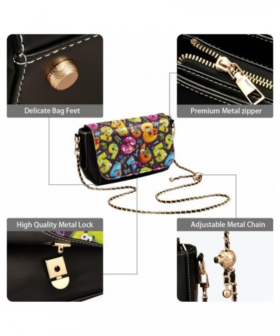 Cartoon Colorful Numbers Black Crossbody Bag for Womens Waterproof Black Bag with Adjustable Strap Small Purse $21.31 Crossbo...