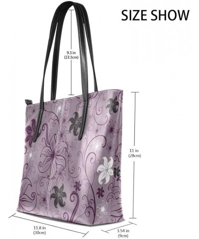 Handbags for Women Tote Bags with 11.08"(L) x 3.54"(W) x 11.02"(W) - Colored Flowers Purple Flowers $17.19 Totes