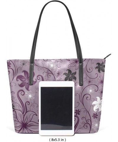 Handbags for Women Tote Bags with 11.08"(L) x 3.54"(W) x 11.02"(W) - Colored Flowers Purple Flowers $17.19 Totes