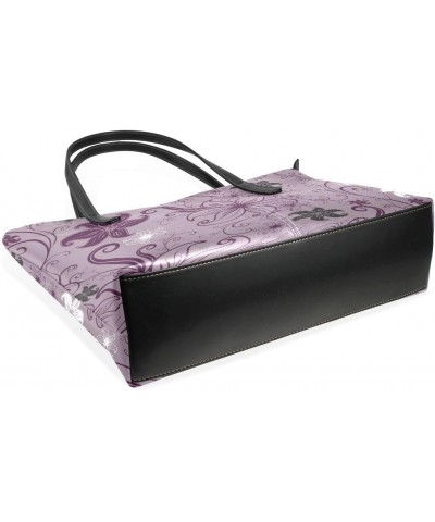 Handbags for Women Tote Bags with 11.08"(L) x 3.54"(W) x 11.02"(W) - Colored Flowers Purple Flowers $17.19 Totes