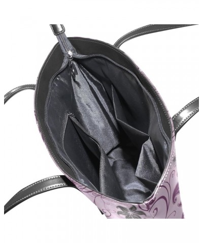 Handbags for Women Tote Bags with 11.08"(L) x 3.54"(W) x 11.02"(W) - Colored Flowers Purple Flowers $17.19 Totes