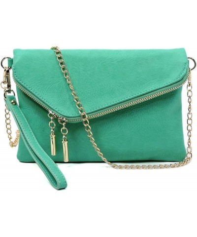 Envelope Wristlet Clutch shoulder Crossbody Bag with Chain Strap Turquoise $10.33 Wristlets