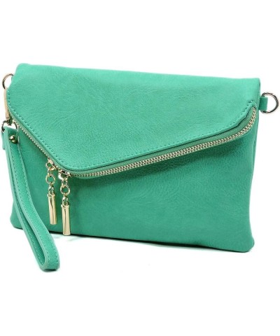 Envelope Wristlet Clutch shoulder Crossbody Bag with Chain Strap Turquoise $10.33 Wristlets