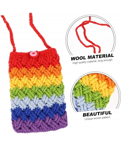 1pc Wool Phone Bag Hand-woven Wool Phone Shoulder Bag for Women Tote Bag Cellphone Shoulder Bag Wallet Assorted Color 1 $9.22...