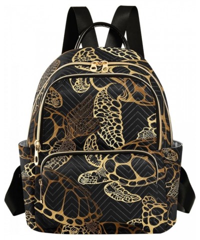 Small Backpack for Women Travel Bag Sea Turtle Golden Boho Daypack Purse Fashion Shoulder Bag Rucksack Small A398 $12.74 Back...