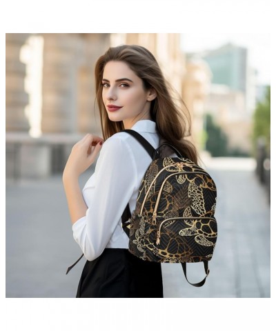 Small Backpack for Women Travel Bag Sea Turtle Golden Boho Daypack Purse Fashion Shoulder Bag Rucksack Small A398 $12.74 Back...