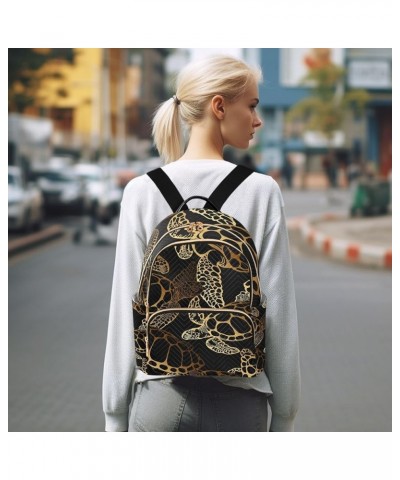 Small Backpack for Women Travel Bag Sea Turtle Golden Boho Daypack Purse Fashion Shoulder Bag Rucksack Small A398 $12.74 Back...