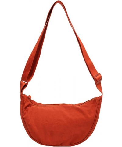 Washed cloth pleated dumpling bag premium solid color crossbody bag niche design shoulder women's bag Orange $9.90 Shoulder Bags