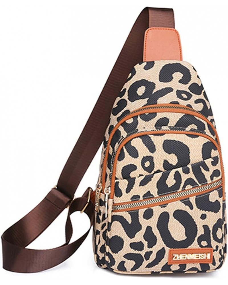 Women's Leopard Chest Bag Sling Bag for Women Sling Crossbody Bag Chest Backpack Bag Satchel Daypack Purse 1 Zip $11.39 Backp...