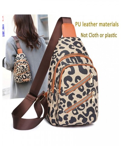 Women's Leopard Chest Bag Sling Bag for Women Sling Crossbody Bag Chest Backpack Bag Satchel Daypack Purse 1 Zip $11.39 Backp...