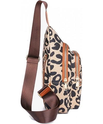 Women's Leopard Chest Bag Sling Bag for Women Sling Crossbody Bag Chest Backpack Bag Satchel Daypack Purse 1 Zip $11.39 Backp...