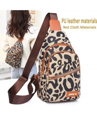 Women's Leopard Chest Bag Sling Bag for Women Sling Crossbody Bag Chest Backpack Bag Satchel Daypack Purse 1 Zip $11.39 Backp...