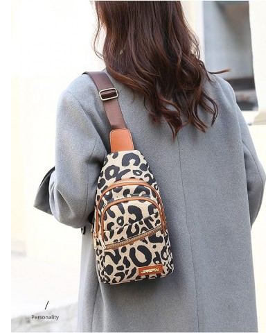 Women's Leopard Chest Bag Sling Bag for Women Sling Crossbody Bag Chest Backpack Bag Satchel Daypack Purse 1 Zip $11.39 Backp...