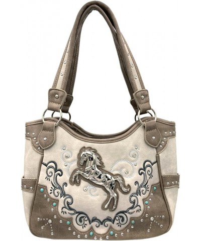 Floral Poppy Horse Western Women Conceal Carry Tote Handbag Purse Beige Silver $26.77 Totes