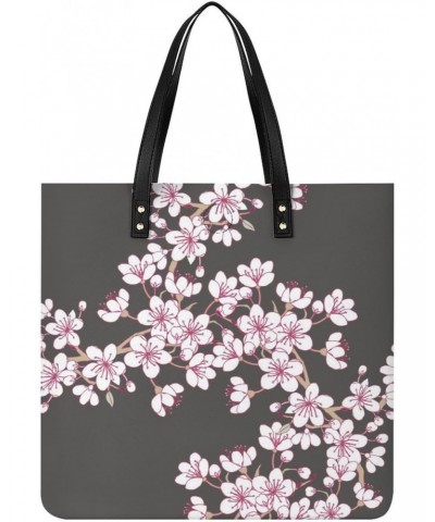 Cherry Blossom Printed Tote Bag for Women Fashion Handbag with Top Handles Shopping Bags for Work Travel $19.37 Totes