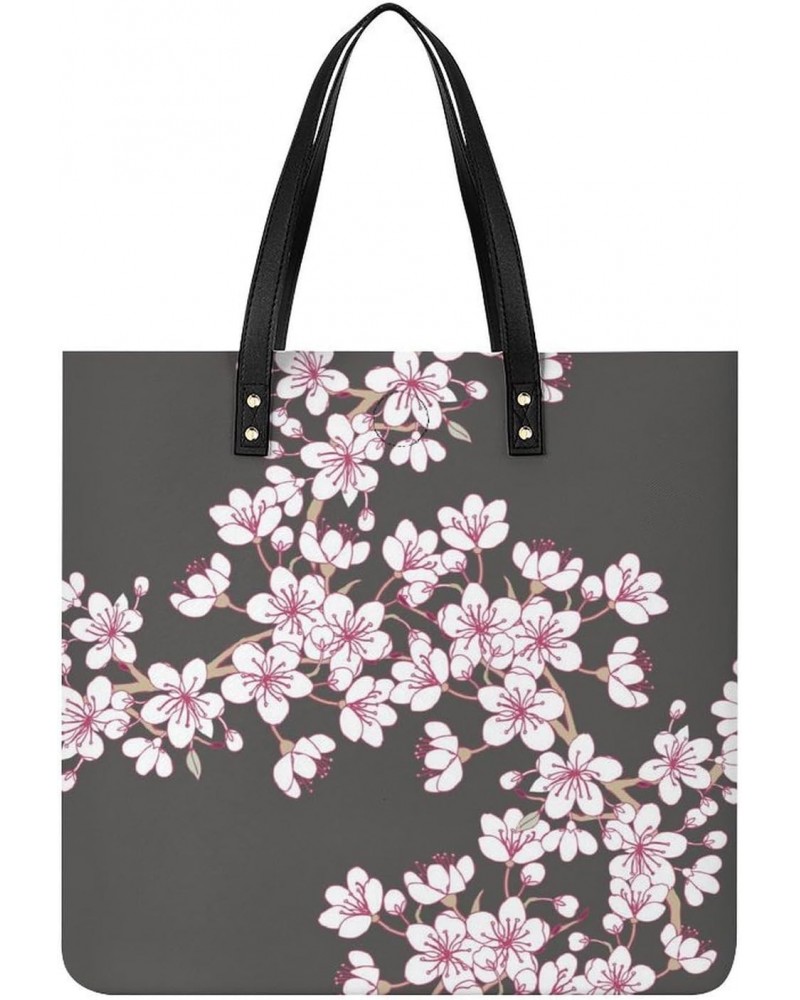 Cherry Blossom Printed Tote Bag for Women Fashion Handbag with Top Handles Shopping Bags for Work Travel $19.37 Totes