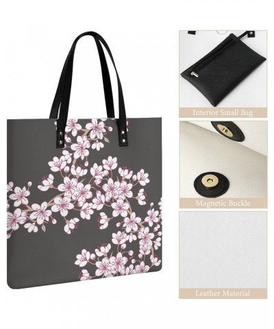 Cherry Blossom Printed Tote Bag for Women Fashion Handbag with Top Handles Shopping Bags for Work Travel $19.37 Totes