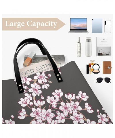 Cherry Blossom Printed Tote Bag for Women Fashion Handbag with Top Handles Shopping Bags for Work Travel $19.37 Totes