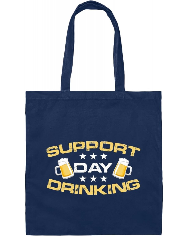 Funny Drinking Gift for Day Drinking Fans Navy Black Multicolor Canvas Tote Bag $13.92 Totes