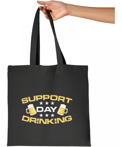 Funny Drinking Gift for Day Drinking Fans Navy Black Multicolor Canvas Tote Bag $13.92 Totes