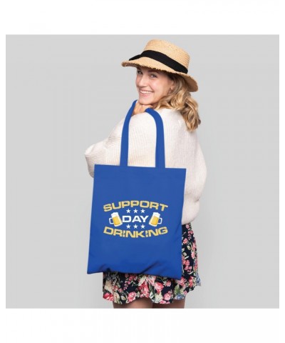 Funny Drinking Gift for Day Drinking Fans Navy Black Multicolor Canvas Tote Bag $13.92 Totes