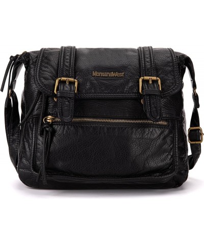 Crossbody Bag for Women Messenger Bags Multi Pocket Shoulder Purse and Handbags B-black $19.71 Shoulder Bags