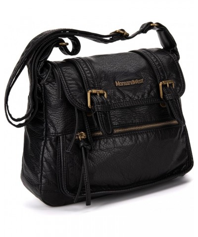 Crossbody Bag for Women Messenger Bags Multi Pocket Shoulder Purse and Handbags B-black $19.71 Shoulder Bags