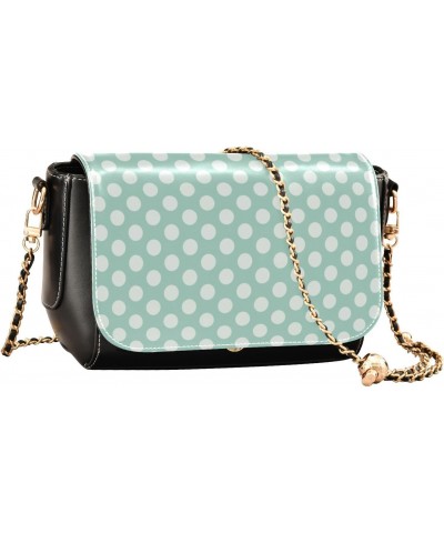 Crossbody Handbag Polka Dot Modern Green PU Leather Shoulder Bag Sturdy Travel Pouch Compact Chic Bag for Women Everyday Use ...