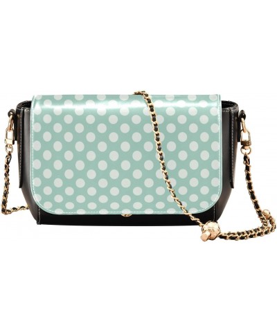 Crossbody Handbag Polka Dot Modern Green PU Leather Shoulder Bag Sturdy Travel Pouch Compact Chic Bag for Women Everyday Use ...