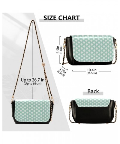 Crossbody Handbag Polka Dot Modern Green PU Leather Shoulder Bag Sturdy Travel Pouch Compact Chic Bag for Women Everyday Use ...