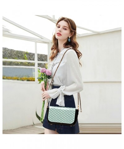 Crossbody Handbag Polka Dot Modern Green PU Leather Shoulder Bag Sturdy Travel Pouch Compact Chic Bag for Women Everyday Use ...