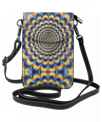 Spiral Optical Illusion Gif Stylish Crossbody Bag,Synthetic Leather,Water-Resistant,Stain-Resistant,Soft Lining,7.6-Inch High...