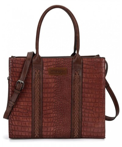 Tote Bag for Women Crossbody Satchel Bag Crocodile Brown $20.00 Totes