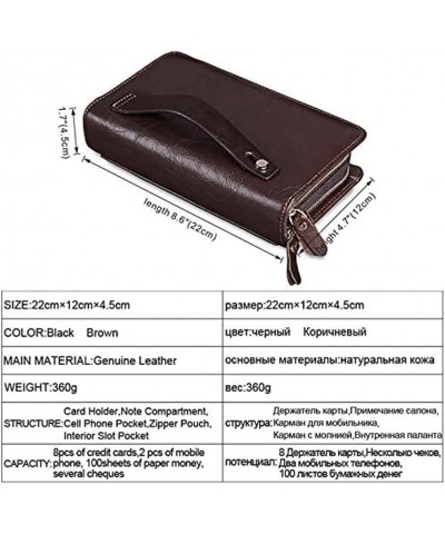 Wallet Durable Women Leather Wallet Business Large Capacity Card Holder Double Zipper Coin Purses Unisex Tear-Resistant A Bla...