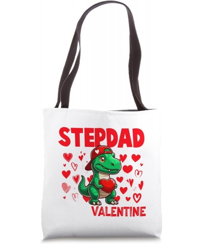 Ladies Funny Joke Stepdad Is My Valentine T-rex Cute Heart Tote Bag $12.75 Totes