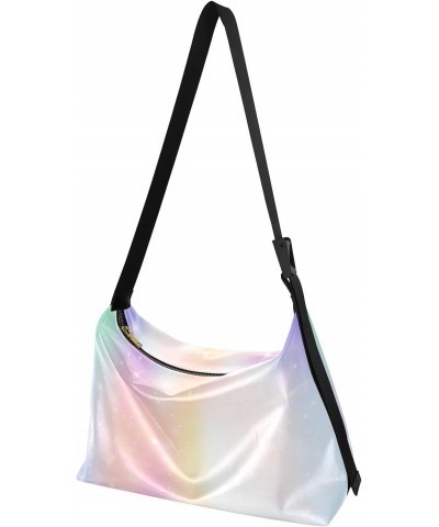 Women Boho Bag Glitter Rainbow Space Shoulder Bag PU Leather Pouch Crossbody Bag Large Tote Handbag For Quick Getaway Weekend...