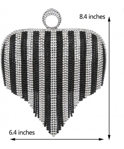 Clutches Women Evening Bag Purse Chain Dress Handbag Diamonds Wedding Black White $21.72 Evening Bags